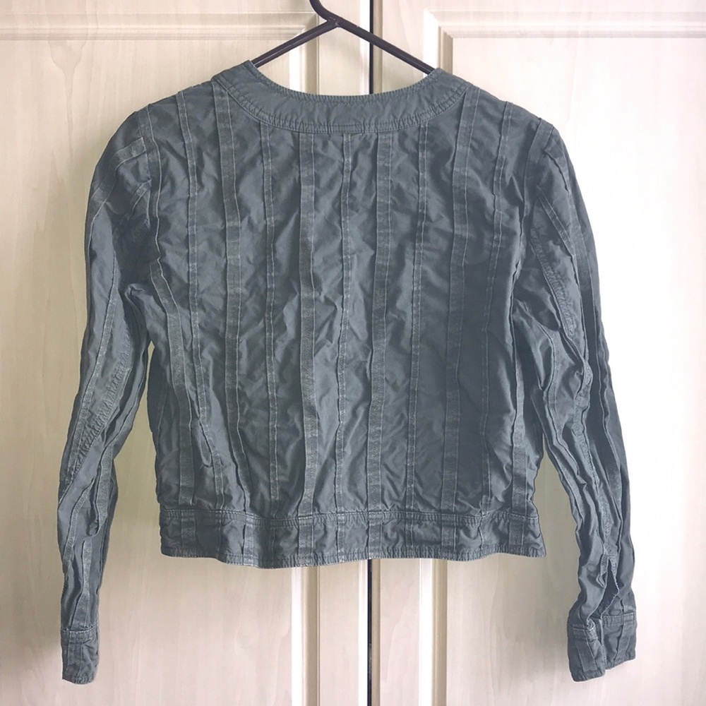DKNY  CITY DKNY army green waist /crop NWOT 10 petite textured - Picture 4 of 12